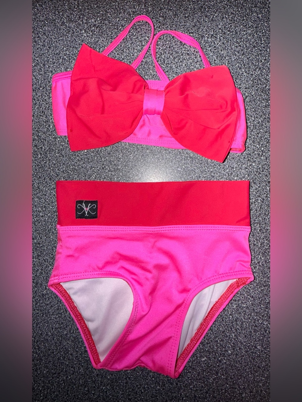 Kandi Kouture Dance Set w/Bow Red & Pink Size Child Small (4)